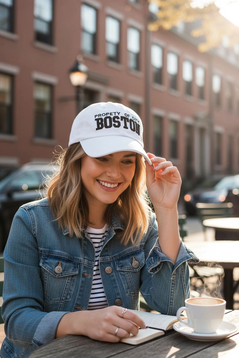 Boston Vintage Beyaz Kep Şapka