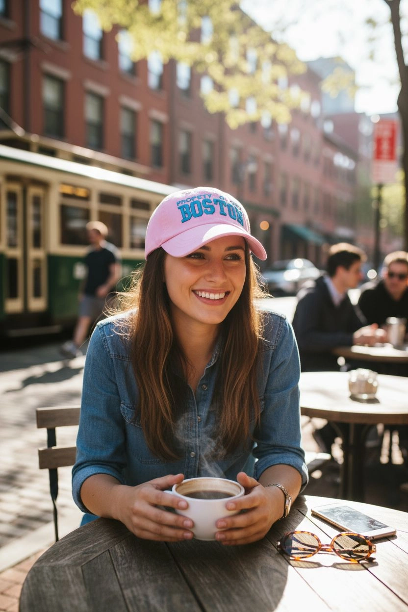 Boston Vintage Pembe Kep Şapka