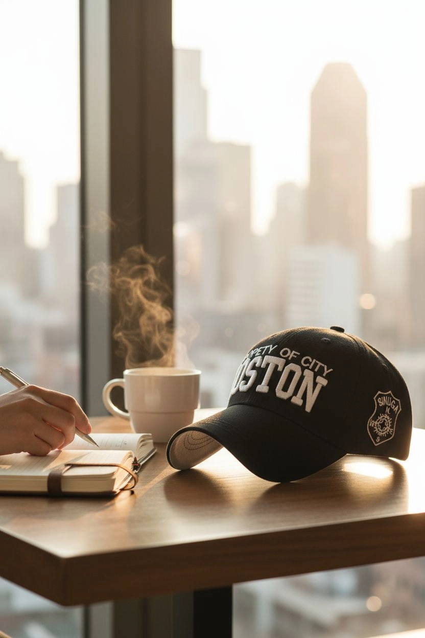 Boston Vintage Siyah Kep Şapka