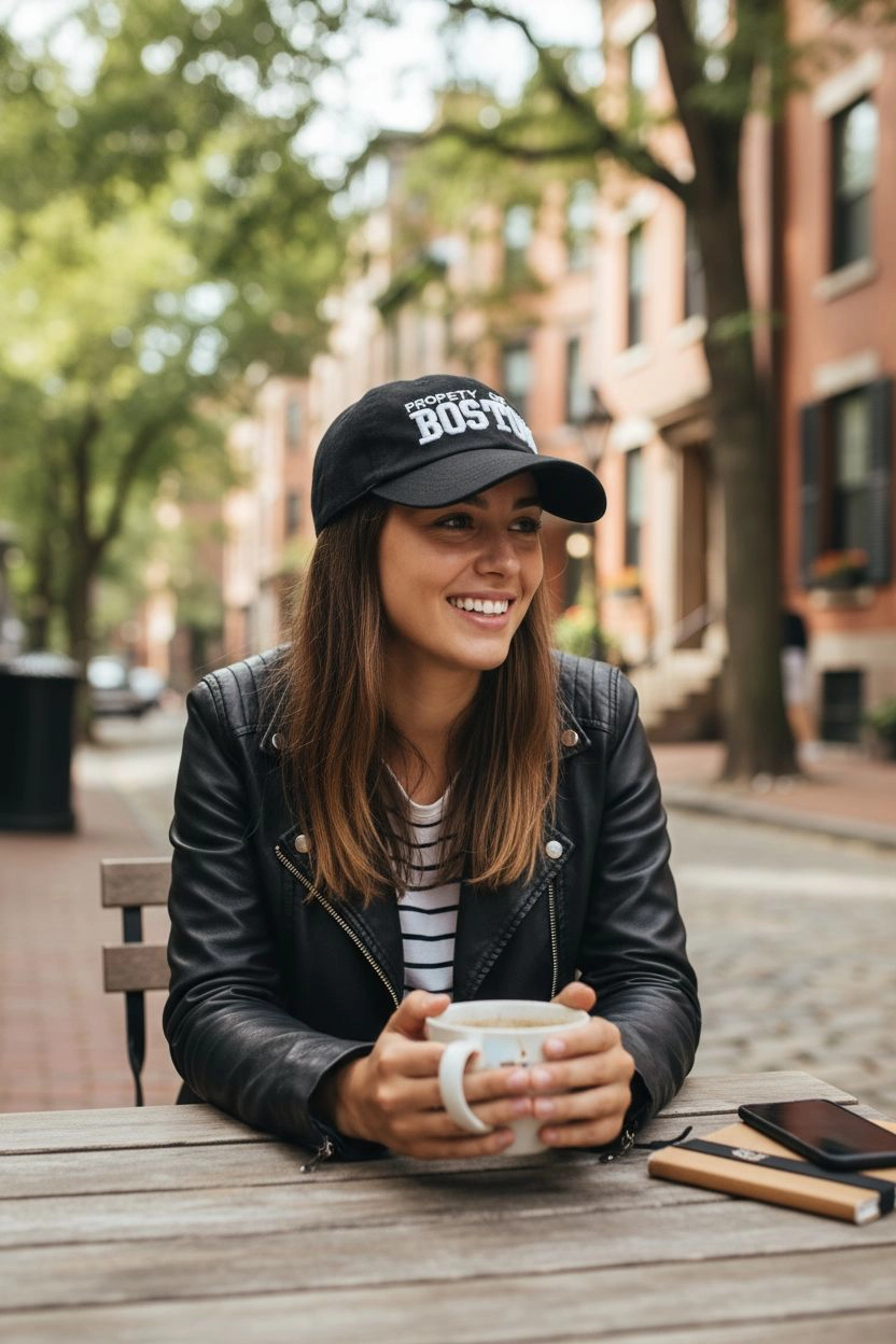 Boston Vintage Siyah Kep Şapka