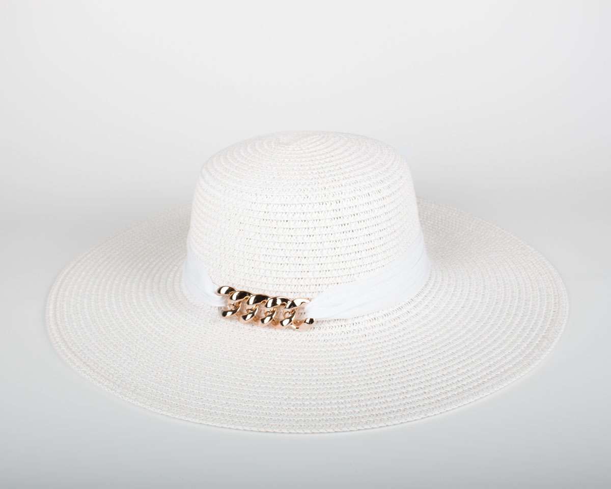 Kadın Beyaz Hasır Şapka BYN03