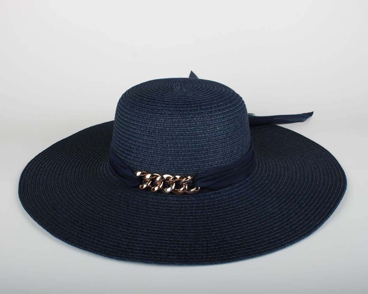 Kadın Lacivert Hasır Şapka BYN03