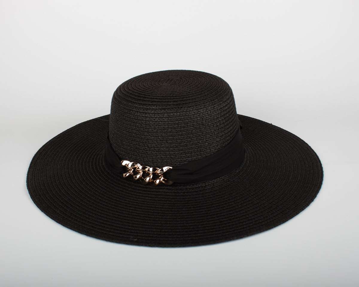 Kadın Siyah Hasır Şapka BYN03