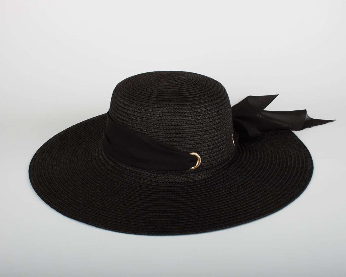 Kadın Siyah Hasır Şapka BYN05