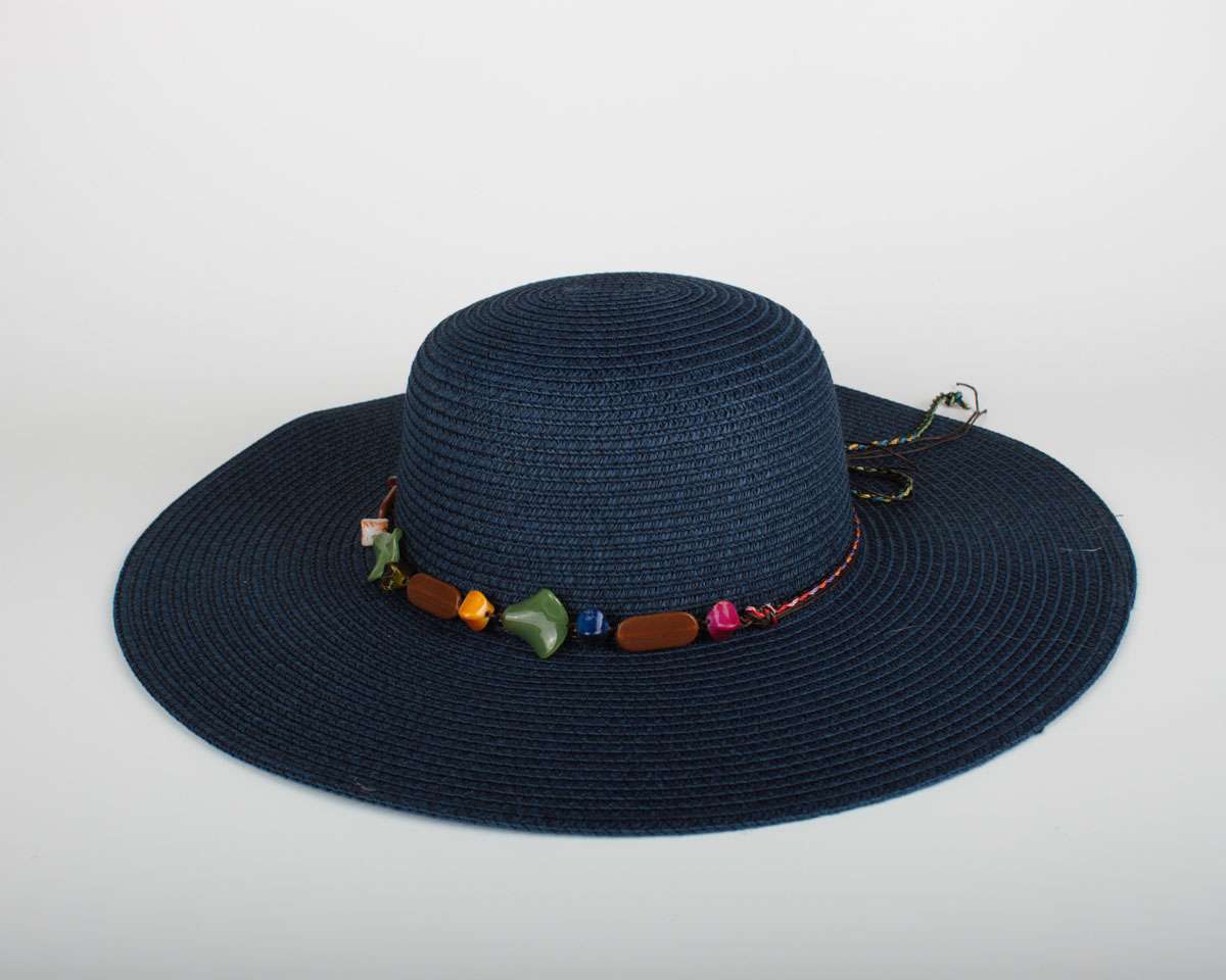 Kadın Lacivert Hasır Şapka BYN08