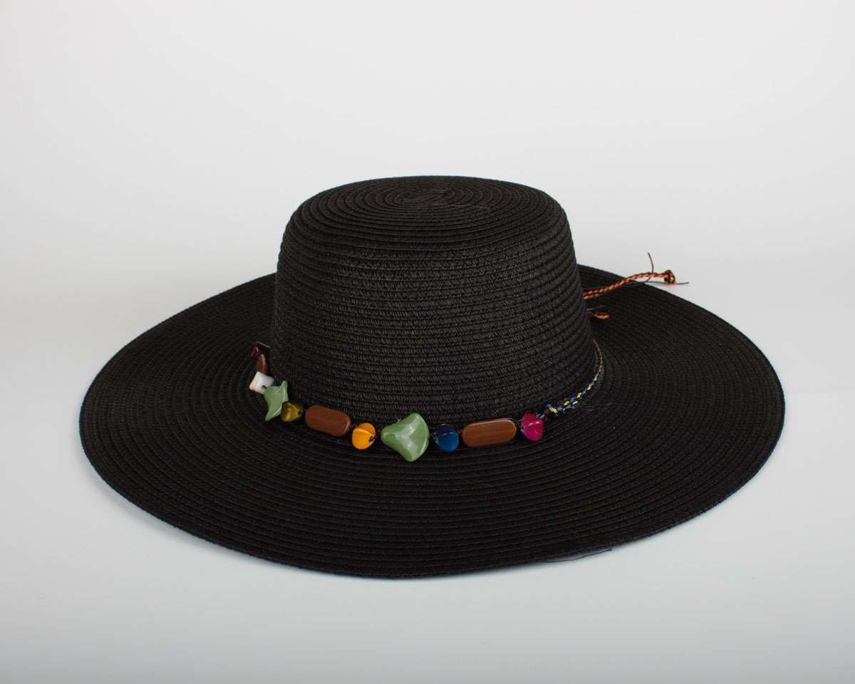 Kadın Siyah Hasır Şapka BYN08