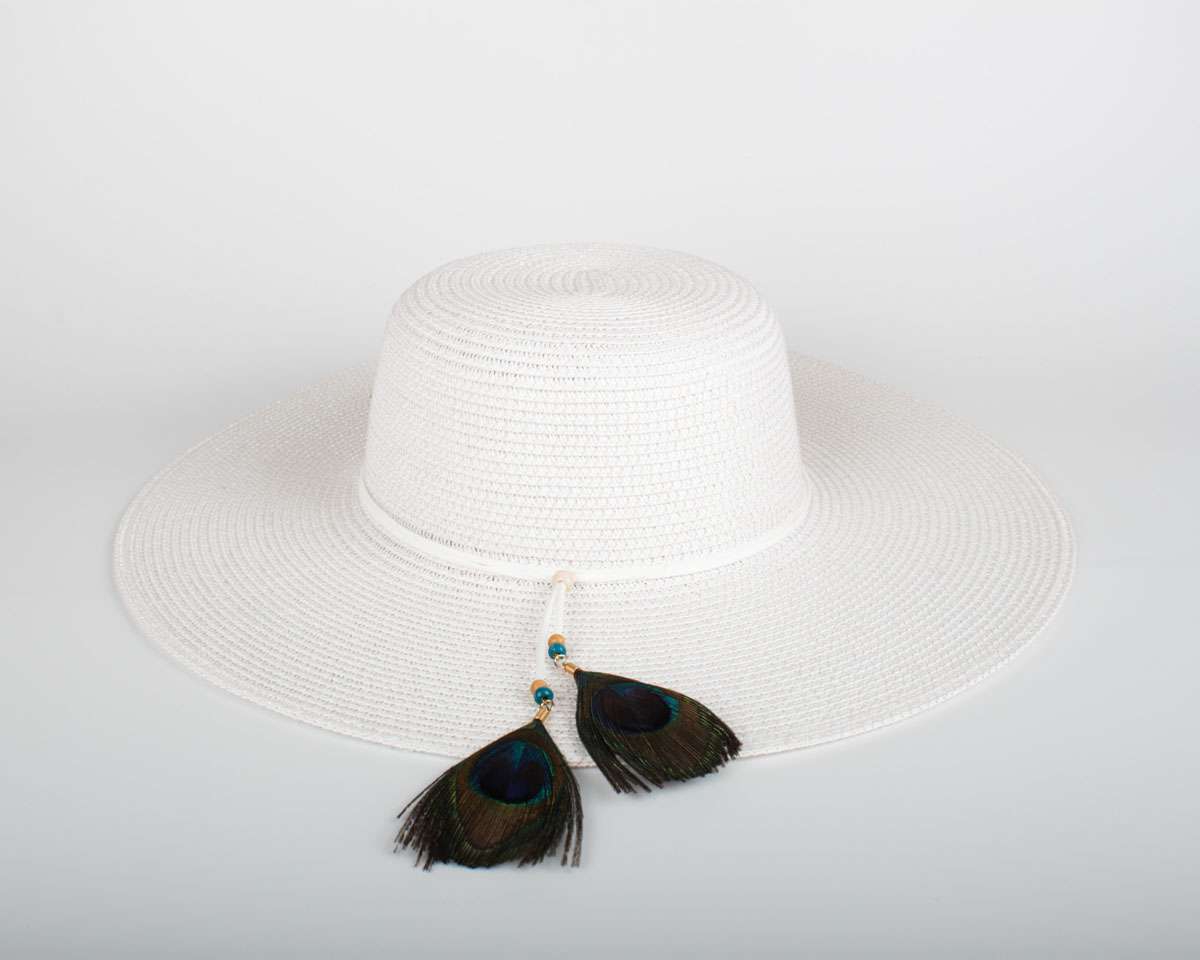 Kadın Beyaz Hasır Şapka BYN09