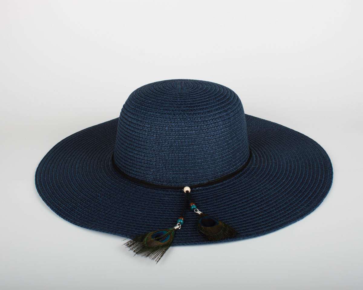 Kadın Lacivert Hasır Şapka BYN09