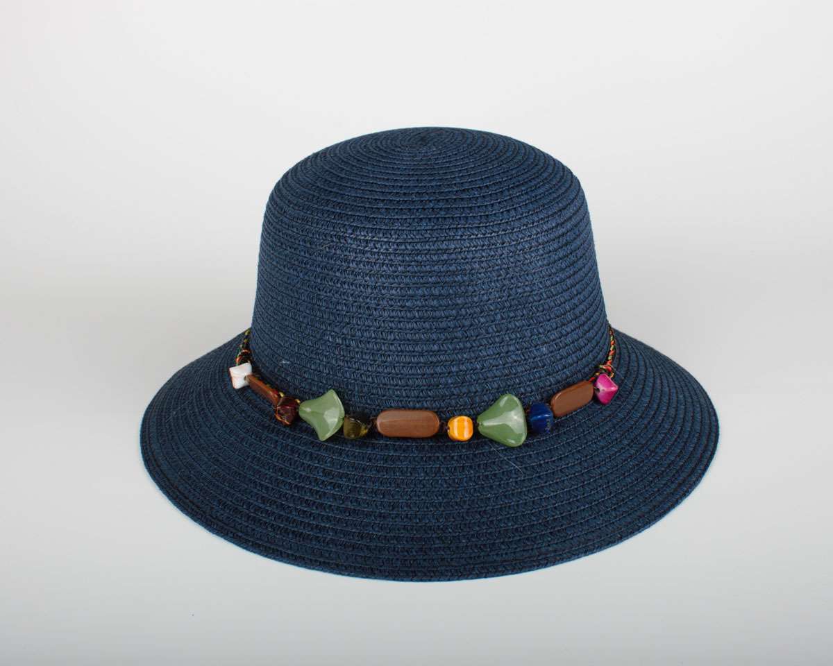 Kadın Lacivert Hasır Şapka BYN21