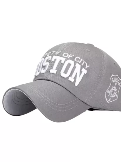 Boston Vintage Gri Kep Şapka
