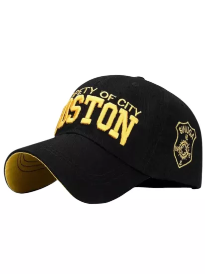 Boston Vintage Sarı Logolu Siyah Kep Şapka