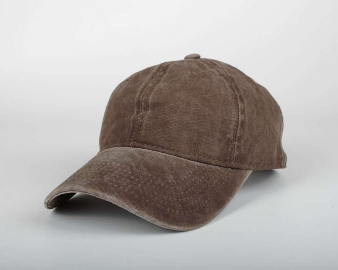 Düz Eskitme Kep Şapka Kahverengi