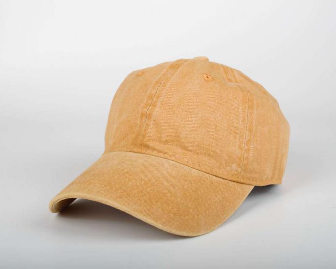 Düz Eskitme Kep Şapka Sarı