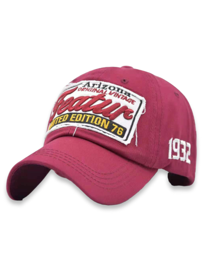 Featur Vintage Kırmızı Beyzbol Şapka