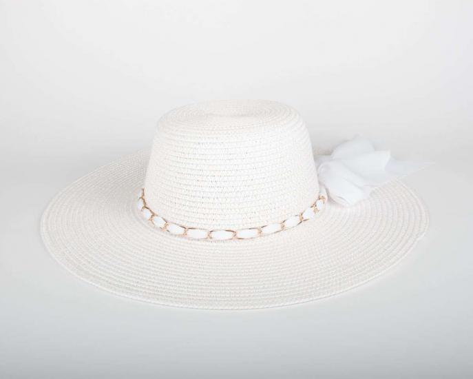 Kadın Beyaz Hasır Şapka BYN02