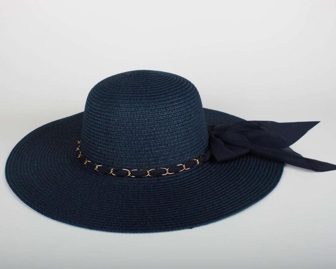 Kadın Lacivert Hasır Şapka BYN02