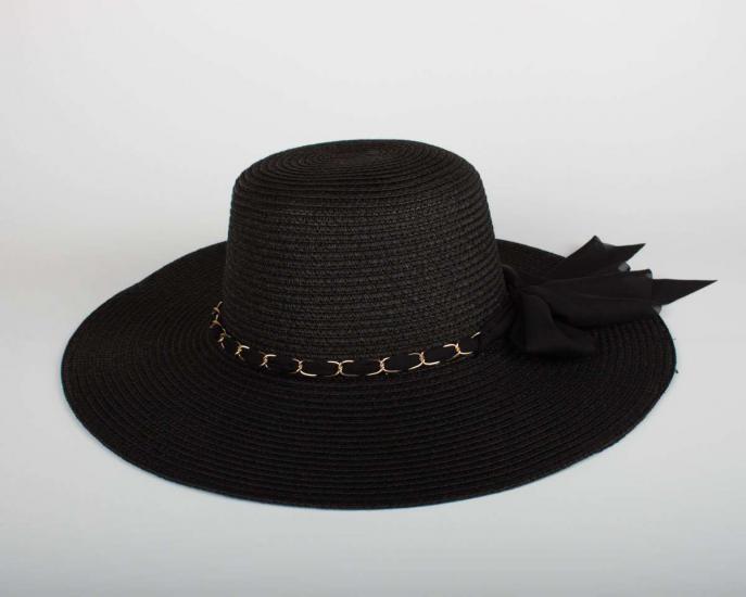 Kadın Siyah Hasır Şapka BYN02