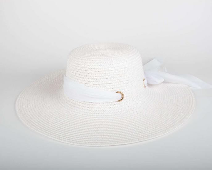 Kadın Beyaz Hasır Şapka BYN05