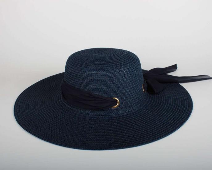 Kadın Lacivert Hasır Şapka BYN05
