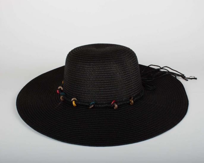 Kadın Siyah Hasır Şapka BYN07