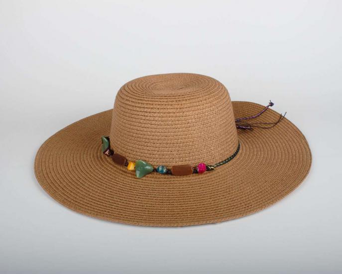 Kadın Kahverengi Hasır Şapka BYN08