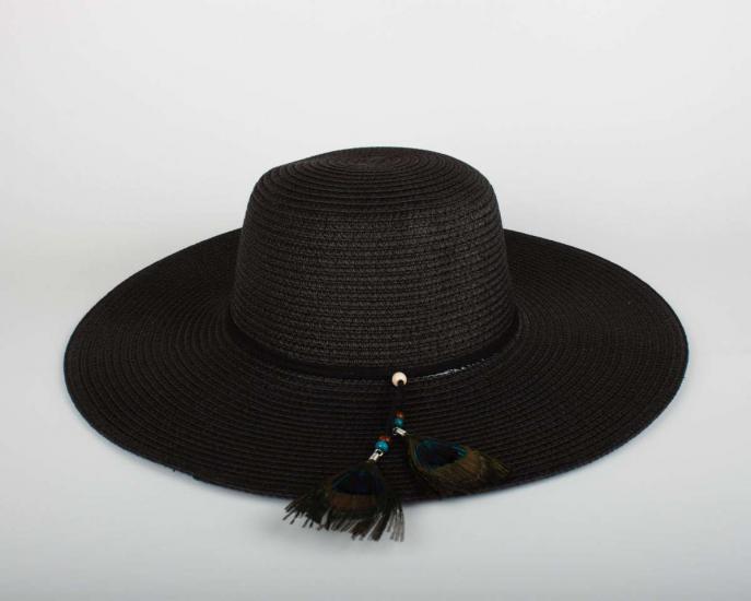 Kadın Siyah Hasır Şapka BYN09