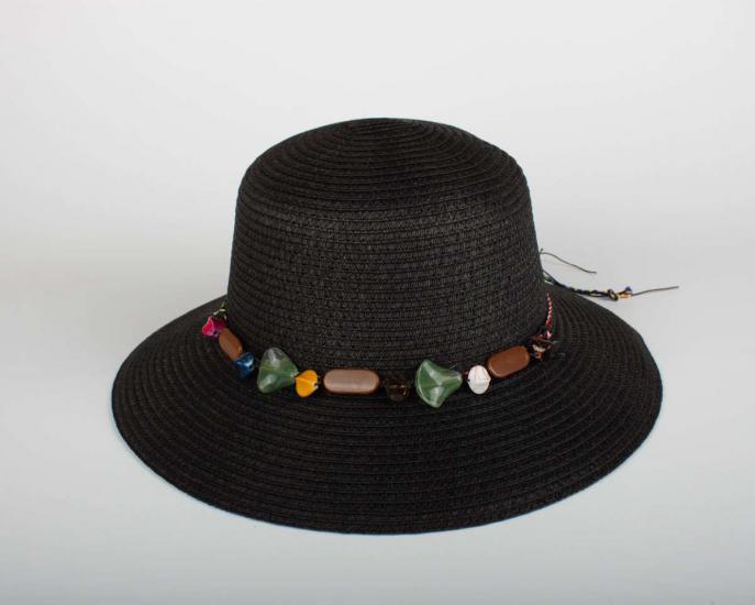Kadın Siyah Hasır Şapka BYN21