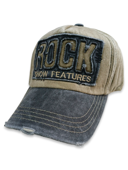 Rock Vintage Bej Beyzbol Şapka