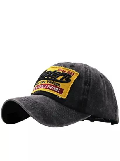 Western Vintage Eskitme Siyah Kep Şapka