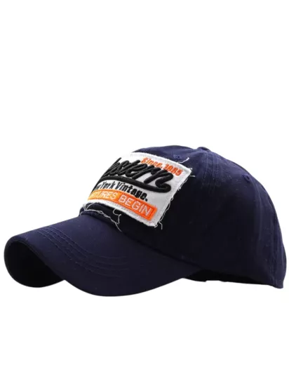 Western Vintage Lacivert Kep Şapka