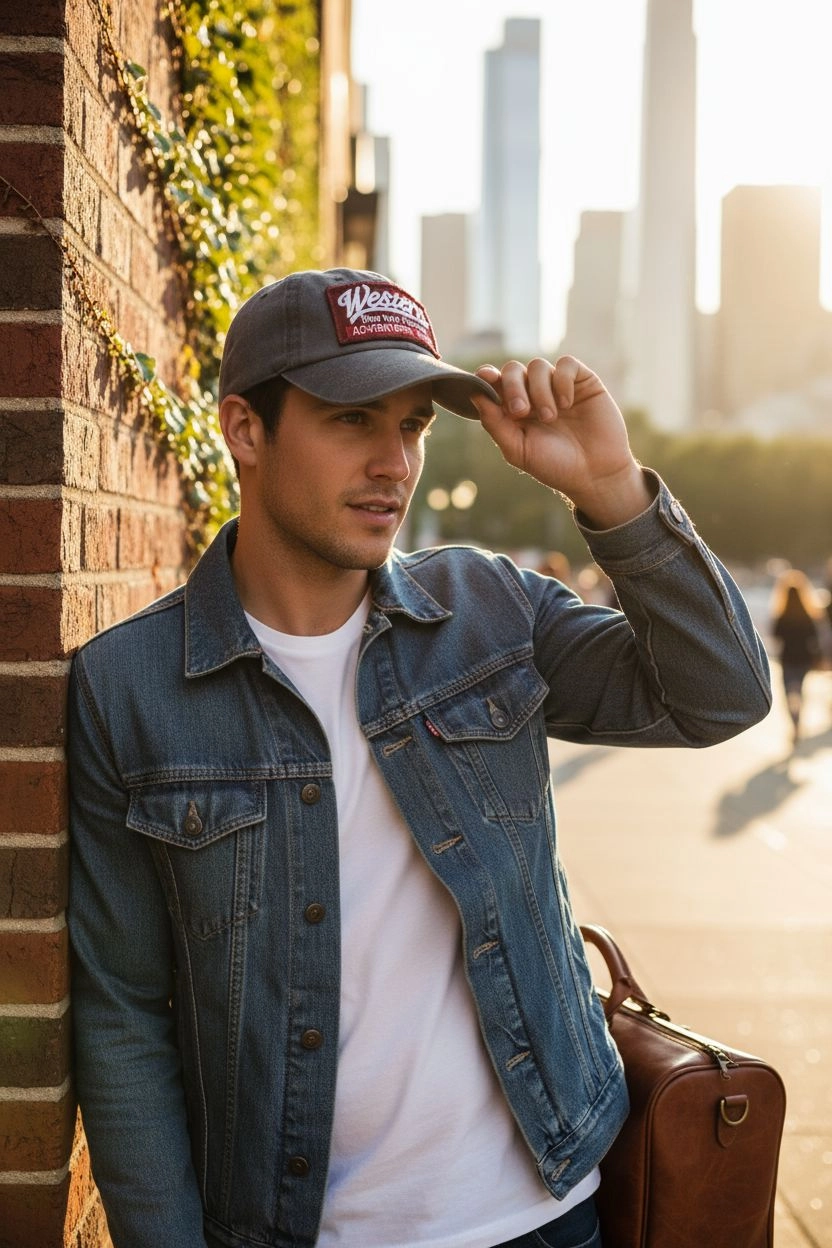 Western Vintage Eskitme Gri Kep Şapka