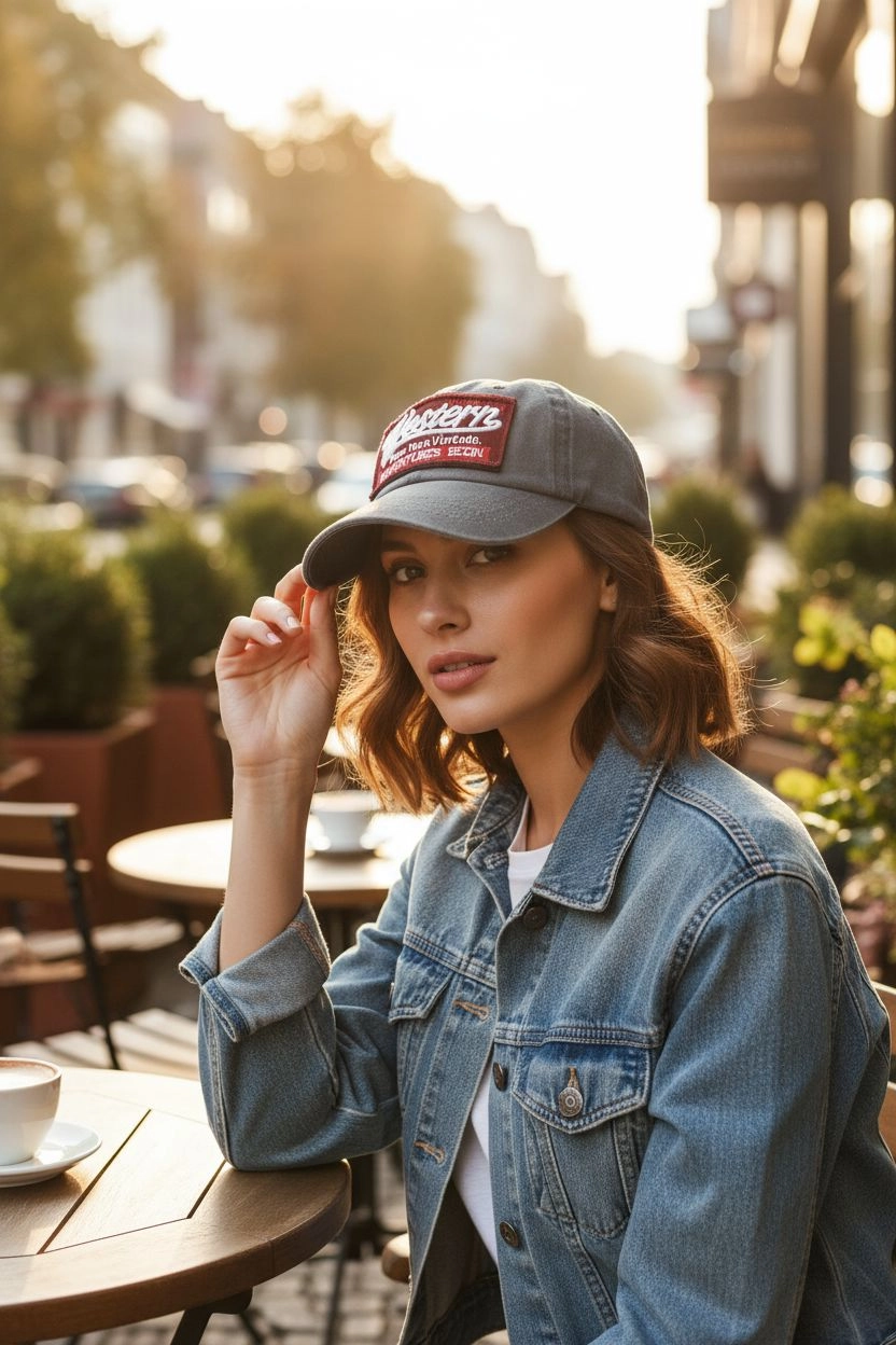 Western Vintage Eskitme Gri Kep Şapka