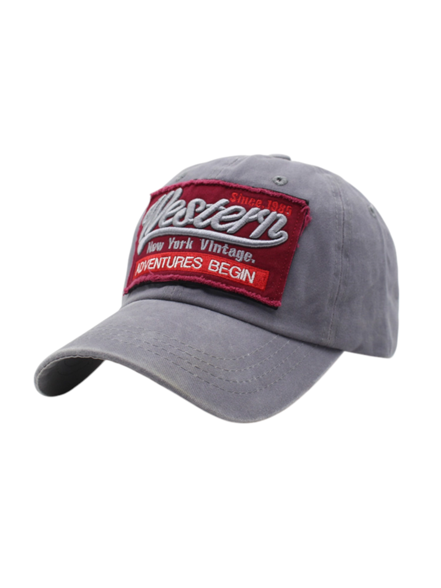 Western Vintage Eskitme Gri Kep Şapka