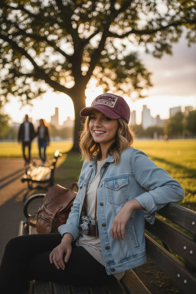 Western Vintage Eskitme Kırmızı Kep Şapka