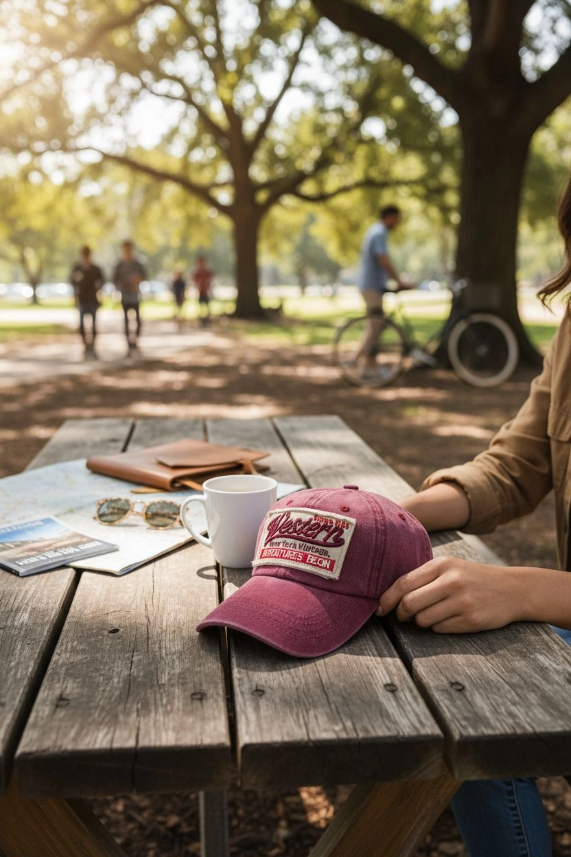 Western Vintage Eskitme Kırmızı Kep Şapka