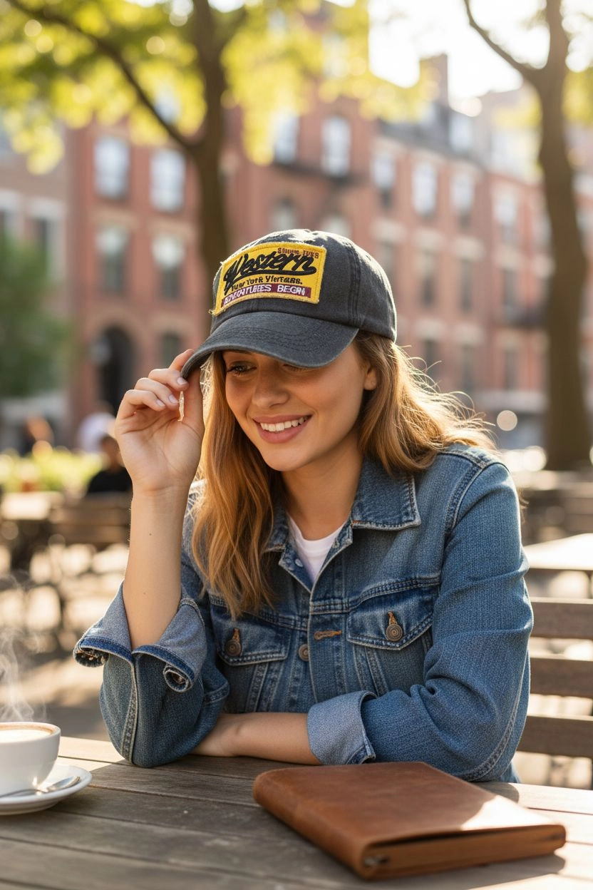 Western Vintage Eskitme Siyah Kep Şapka