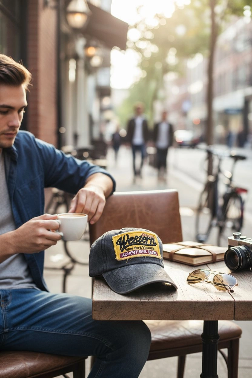 Western Vintage Eskitme Siyah Kep Şapka