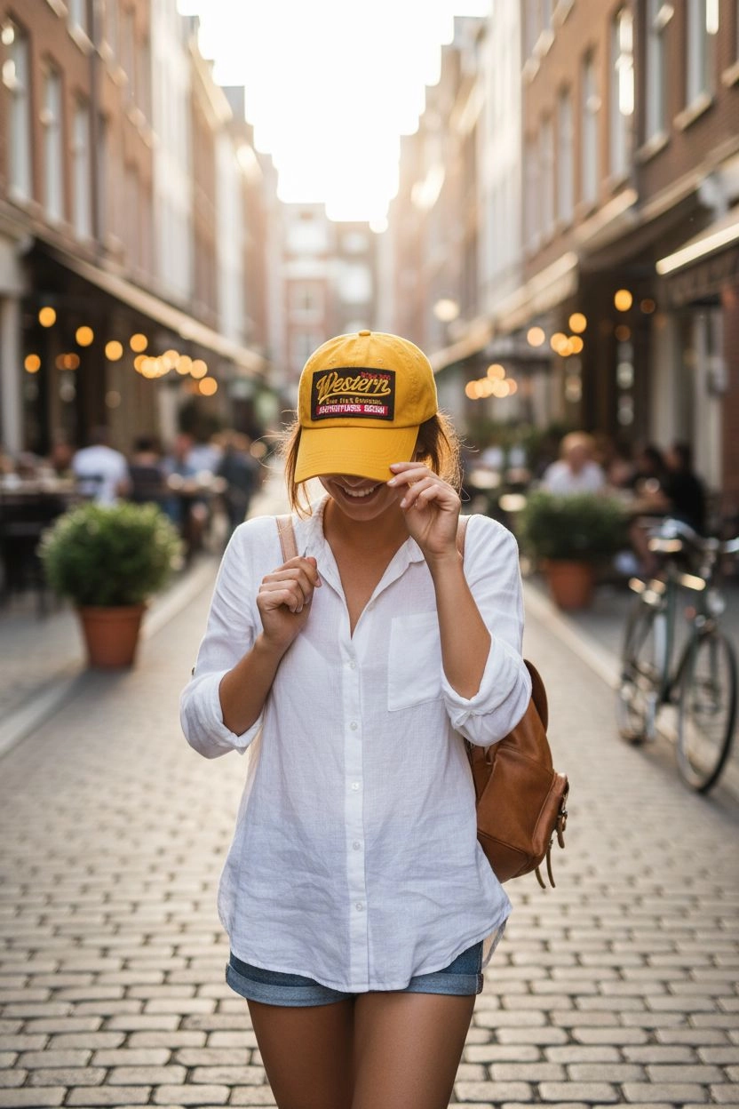 Western Vintage Sarı Kep Şapka